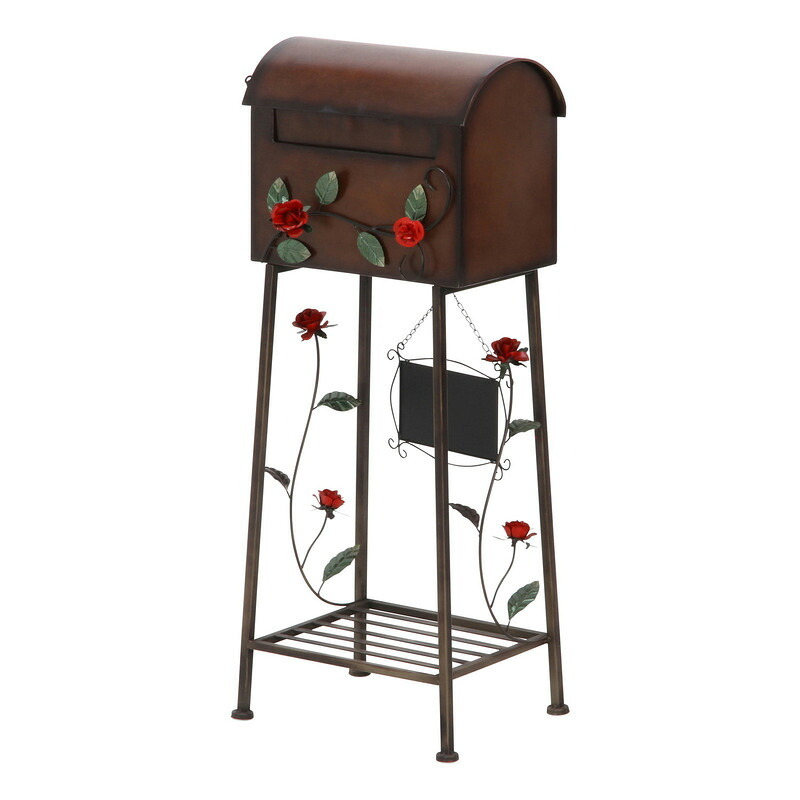 メールボックス ローズ横型 ブルー ブルー・ブラウン 2色展開 郵便ポスト 玄関 屋外 おしゃれ シンプル 新生活 家具 インテリア 不二貿易
