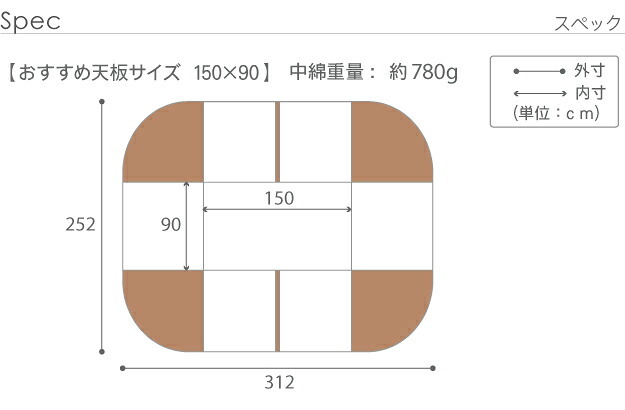 こたつ布団 長方形 省スペース はっ水リバーシブルお手入れラクラクダイニングこたつ布団-モルフダイニング 150x90cmこたつ用(312x252) 撥水 洗える 保温 掛け布団 かけふとん コタツ 炬燵 こたつぶとん シンプル ハイタイプ リモート