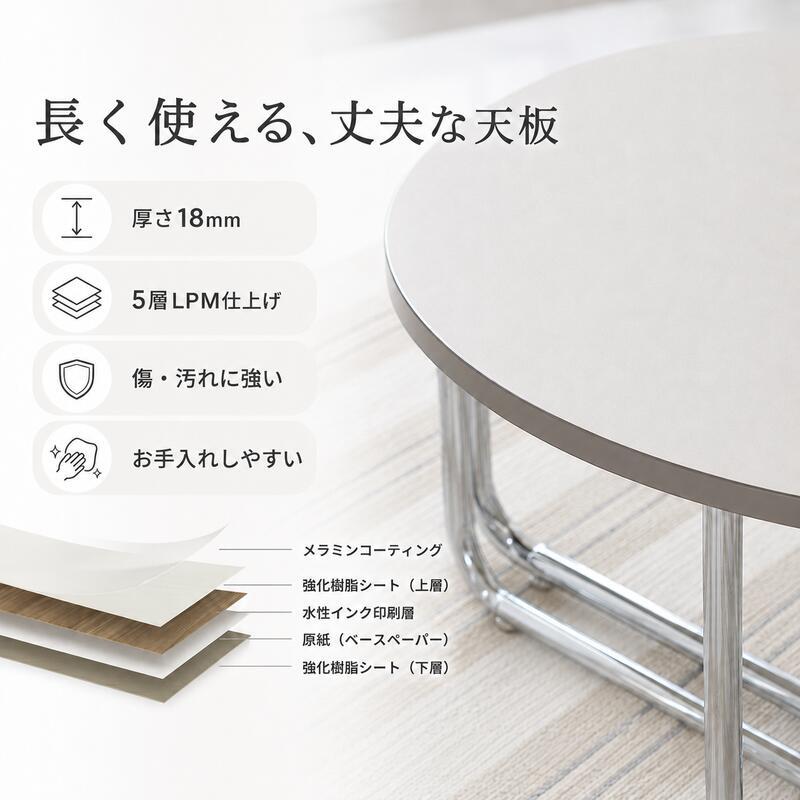韓国風 ローテーブル 円形 サークル おしゃれ テーブル リビングテーブル センターテーブル ホワイト 北欧 省スペース 白 かわいい 一人暮らし 女子部屋 丸テーブル 丸い シルバー アイディル 幅70cm 高さ37cm 新生活