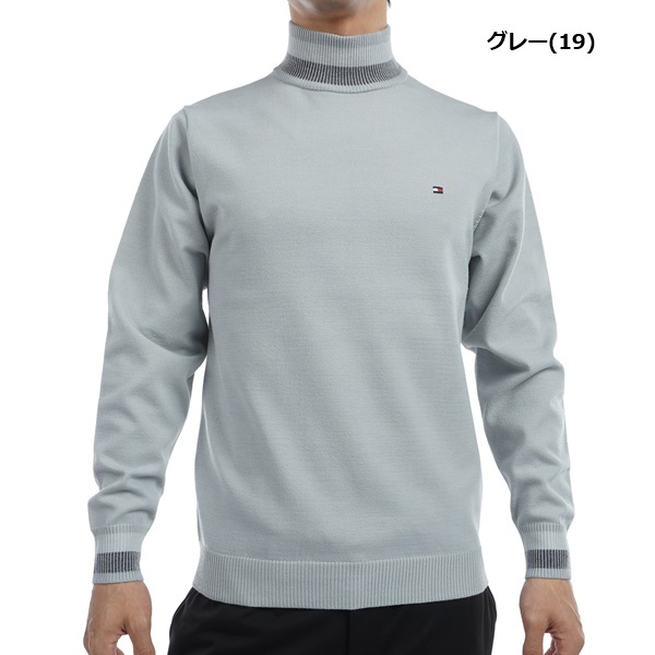 トミーヒルフィガー ゴルフ メンズ シグネチャーストライプ ハイネックセーター TOMMY HILFIGER GOLF THMA471 秋冬モデル お誕生日祝い お祝い 記念品 お父さん 父の日 彼氏 男性 30代 40代 50代 60代  還暦祝い 敬老の日 人気プレゼント プレゼント