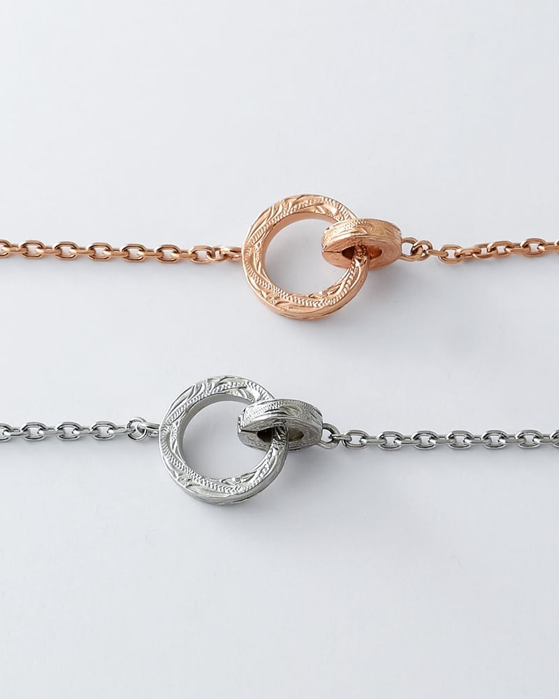 ハワイアンジュエリー ペアブレスレット つけっぱなし ステンレス 金属アレルギー ブランド 大人 シンプル インフィニティ サークル 2連リング インターロッキング サージカルステンレス 2本セット クリスマス 記念日 プレゼント テラグラティア Terra-gratia PairBracelet【lstb019pair】