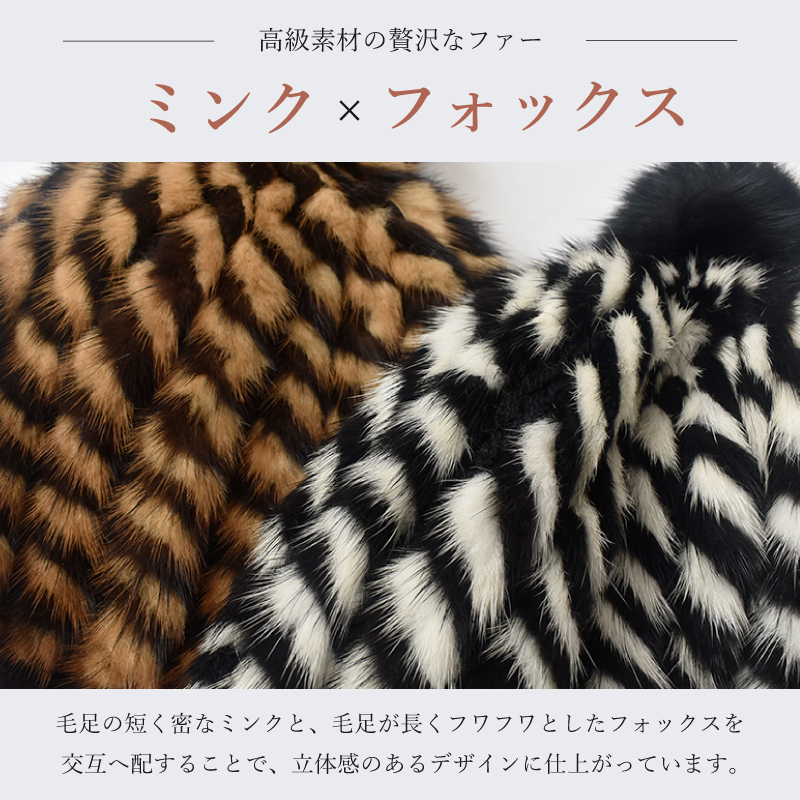 ファー帽子 レディース ミンクファー フォックスファー 毛皮 リアルファー 本物 ニット帽 ブラック ブラウン 冬帽子 高級 ポンポン付き プレセント ギフト 送料無料