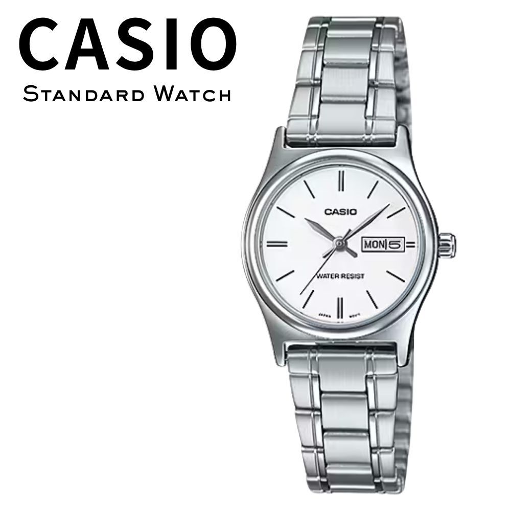 箱なし カシオ 腕時計 レディース CASIO ホワイト シルバー 曜日 日付 カレンダー メタルベルト シンプル 仕事 通勤 海外モデル 逆輸入 プレゼント ギフト 成人 卒業 入学 