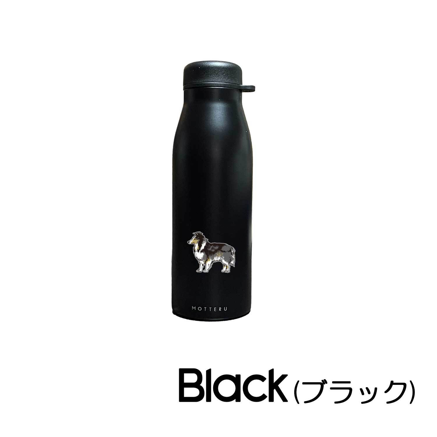 シェットランドシープドッグ ショルダー ストラップ ステンレスボトル 500ml 保温 保冷 ステンレス 真空 断熱 二重構造 水筒 マイボトル カラビナ ベルト オリジナル シェルティ 犬 ペット