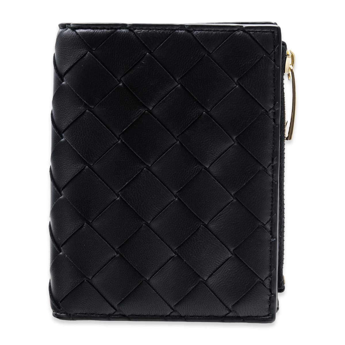 ボッテガヴェネタ BOTTEGA VENETA 二つ折り財布 レディース メンズ イントレチャート 本革 レザー ブラック 黒 ミニ財布 小銭入れ付き ファスナー コインケース 742330 V3UH2 8425