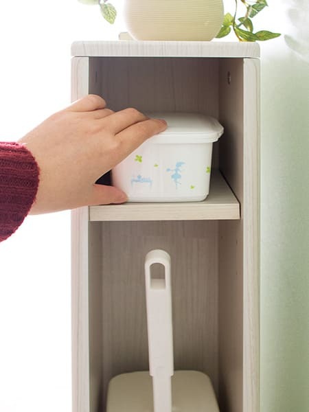 ラック スリムトイレ トイレ収納 トイレットペーパーストッカー ペーパーストッカー サニタリー サニタリー収納 掃除用具 可動棚 キャスター付き 木目柄 木目調 省スペース おしゃれ シンプル 北欧 ホワイト ナチュラル ブラウン 新生活