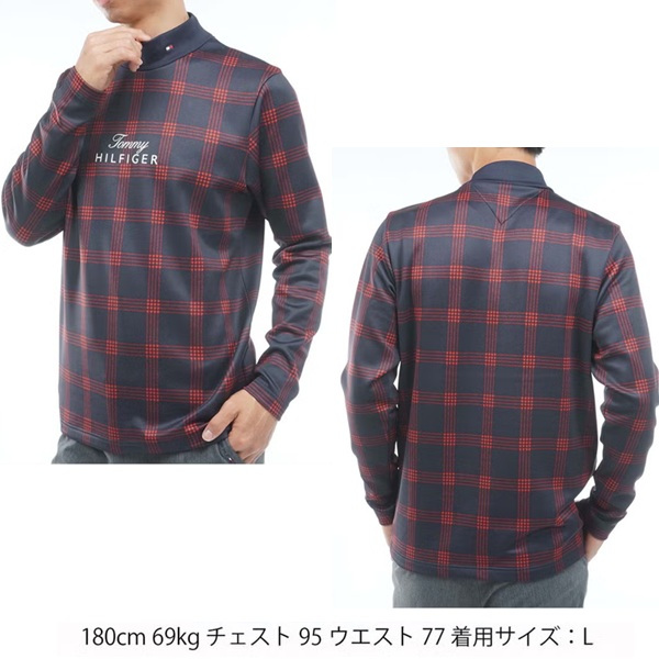 トミーヒルフィガー ゴルフ メンズ スムース裏起毛 チェック柄 長袖ハイネックシャツ TOMMY HILFIGER THMA672 2026年秋冬モデル お誕生日祝い お祝い 記念品 お父さん 父の日 彼氏 男性 30代 40代 50代 60代  還暦祝い 敬老の日 人気プレゼント プレゼント
