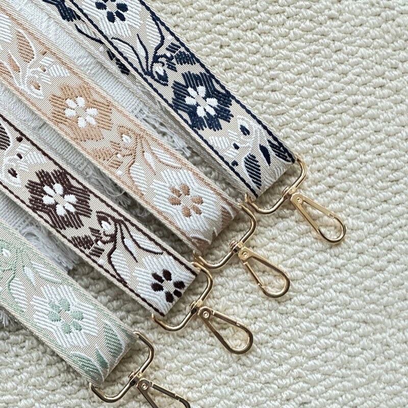 ショルダーストラップ バッグ用 太め バッグストラップ 付け替え 花 バッグ ショルダーベルト おしゃれ かわいい 刺繍 ショルダー バッグショルダーストラップ 肩掛けバック レディース 取り換え チロリアン アクセサリー 幅広 バッグベルト