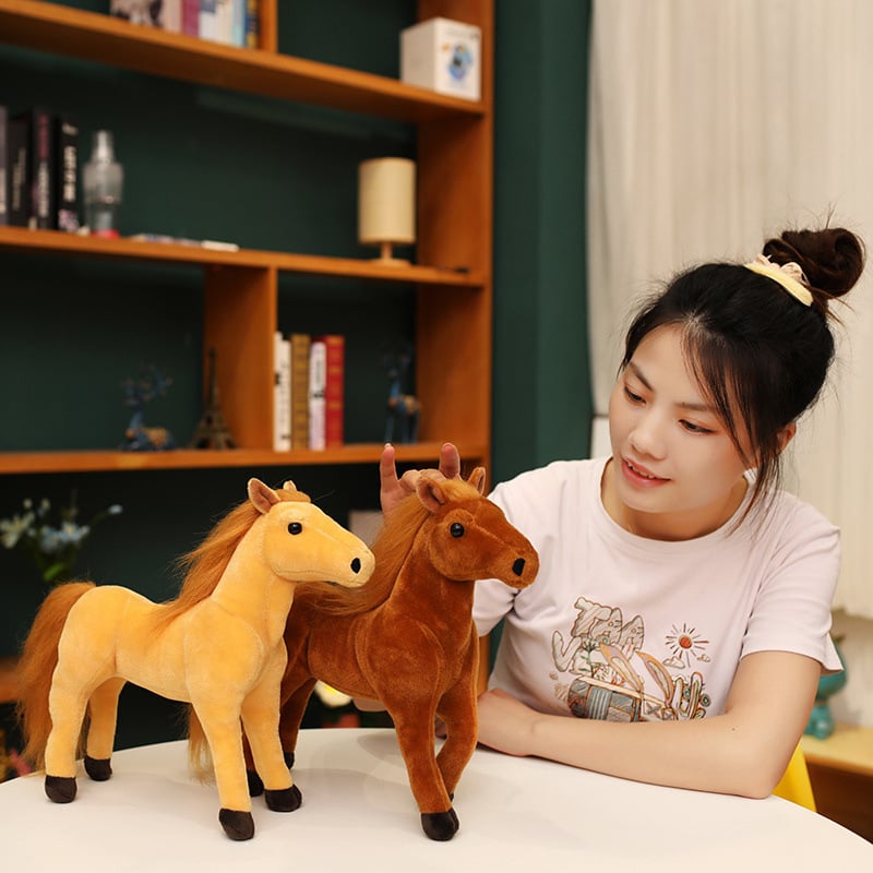 馬 ぬいぐるみ リアル 動物 アニマル ふわふわ かわいい 置物 インテリア 子供 おもちゃ ごっこ遊び 誕生日 プレゼント ギフト 癒し