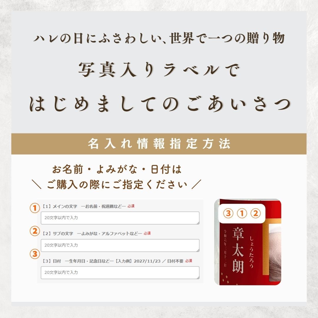 al206写真名入れ 金箔入り 麦焼酎 佐賀県産 720ml 箱入り(折りたたみボックス) (出産内祝 内祝 お祝い 記念日 プレゼント)送料無料