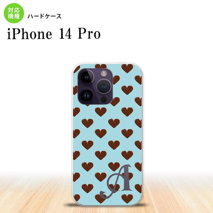 iPhone14 Pro iPhone14 Pro スマホケース 背面ケース ハードケース ハート B 青 +アルファベット 2022年 9月発売 nk-i14p-172i