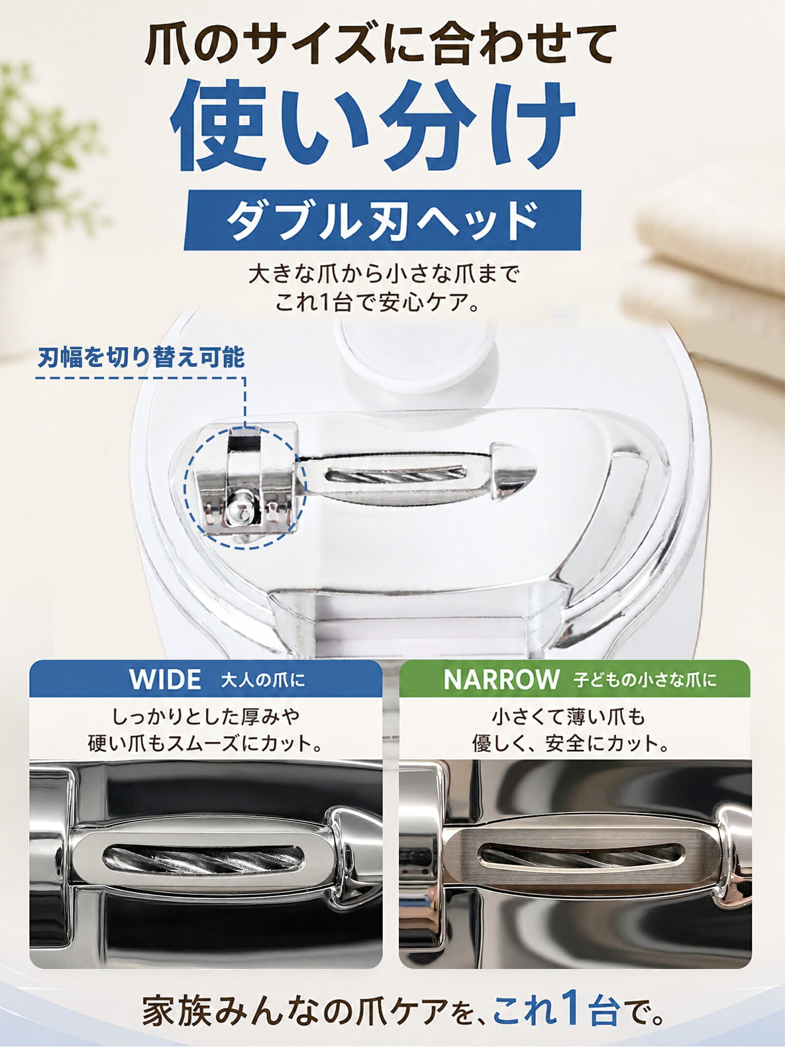 【熨斗・ラッピング無料】電動爪切り 2WAY 爪切り 爪磨き 3段階速度調節 拡大鏡 LEDライト USB Type-C充電 ホワイト ブルー ギフト 敬老の日 出産祝い ベビーグッズ 誕生日 プレゼント