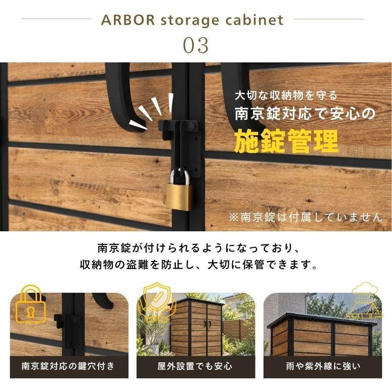 アーバー ストレージ キャビネット ｜物置 おしゃれ サイクルポート 屋外 大型 樹脂 収納庫 屋外収納庫 ストッカー 中型  【大型宅配便】