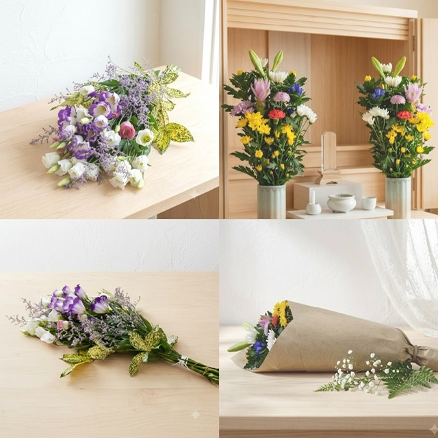 【花 お供え】生花　お供え花束＜洋花D＞ 法要 御仏前 ご希望の色合い イメージで 花屋さんの手作り 画像配信 メッセージカードOK 北海道・沖縄・九州・四国・中国・離島への配送は不可