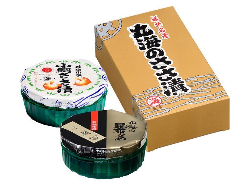 ささ漬2点セット(小鯛ささ漬・小鯛昆布〆)　小鯛・小鯛昆布〆 各70g×1樽　福井県小浜市より直送　お魚料理　海産物　ギフト　お中元　お盆の手土産　送料無料