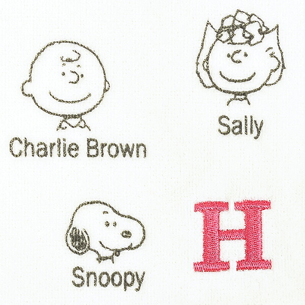 スヌーピー イニシャルミニタオル (H) アイボリー ハンカチ SNOOPY