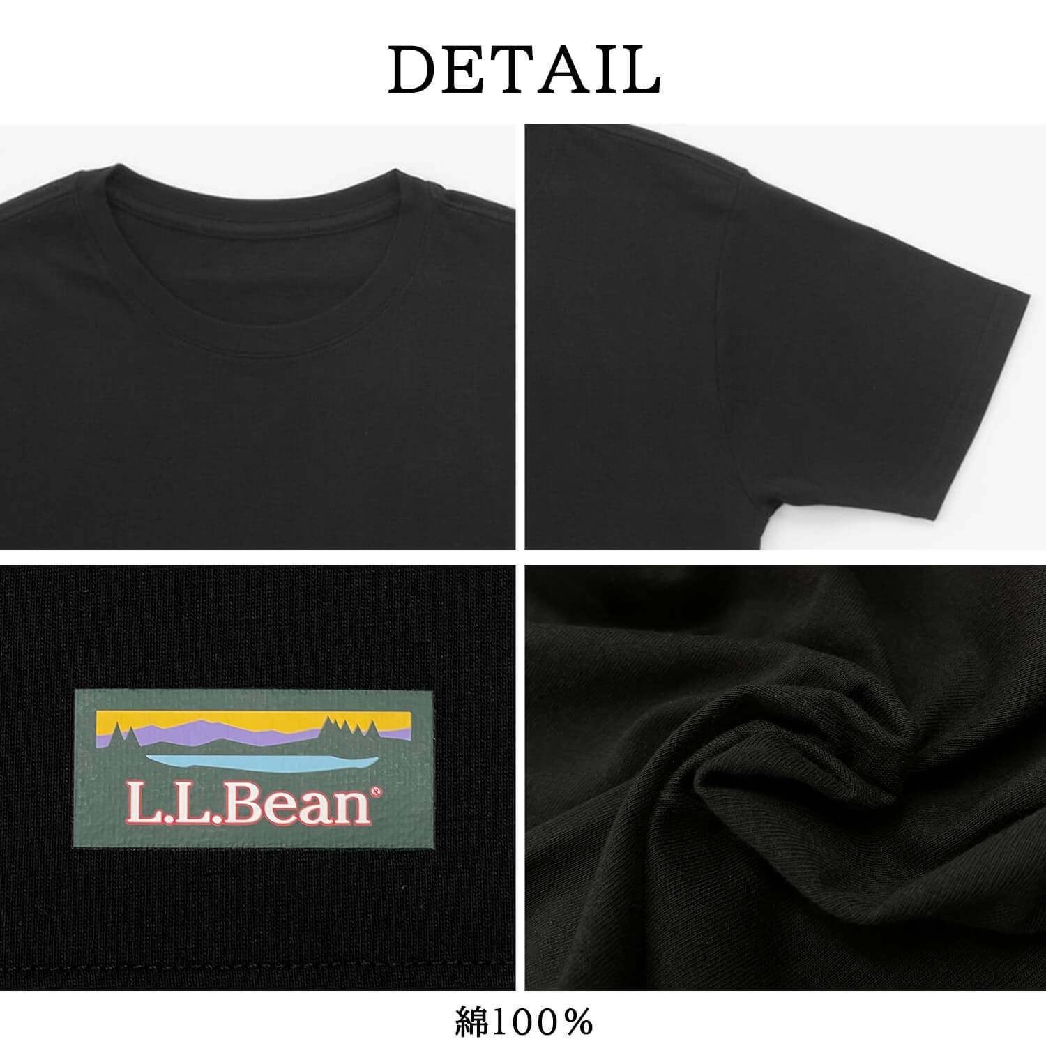L.L.Bean エルエルビーン レディース 半袖インナーシャツ 綿100% 撥水 吸放湿 ムレにくい 汗冷え防止 肌着 下着 Tシャツ トップス 登山用 キャンプ アウトドア スポーツウェア ブランド 黒 白 M L XL karlas