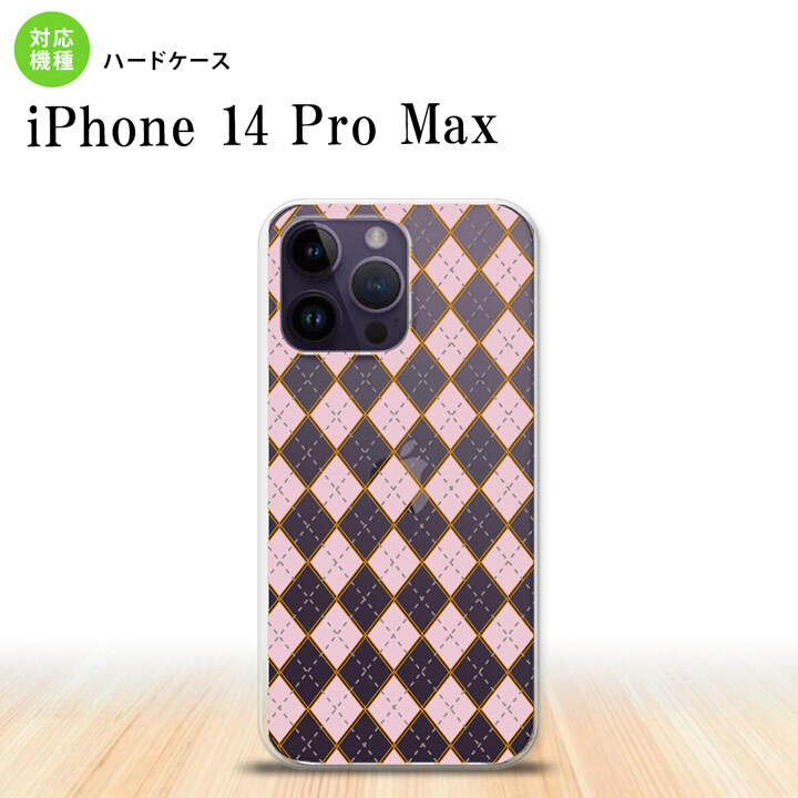 iPhone14 ProMax iPhone14 Pro Max スマホケース 背面ケース ハードケース アーガイル クリア ピンク 2022年 9月発売 nk-i14pm-1412
