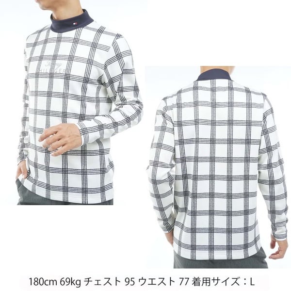 トミーヒルフィガー ゴルフ メンズ スムース裏起毛 チェック柄 長袖ハイネックシャツ TOMMY HILFIGER THMA672 2026年秋冬モデル お誕生日祝い お祝い 記念品 お父さん 父の日 彼氏 男性 30代 40代 50代 60代  還暦祝い 敬老の日 人気プレゼント プレゼント