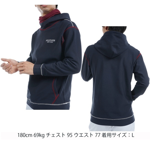 トミーヒルフィガー ゴルフ メンズ ネックウォーマー付 スウェットフーディー TOMMY HILFIGER GOLF THMA469 秋冬モデル お誕生日祝い お祝い 記念品 お父さん 父の日 彼氏 男性 30代 40代 50代 60代  還暦祝い 敬老の日 人気プレゼント プレゼント