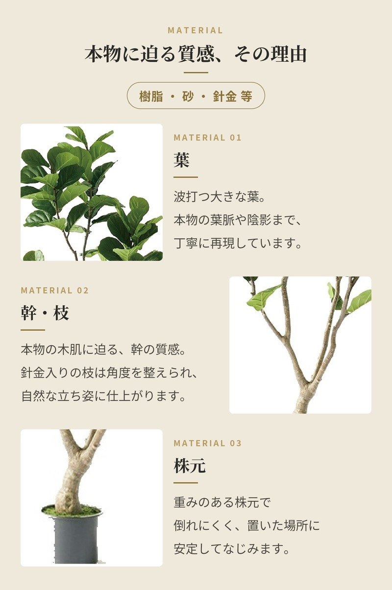 観葉植物 造花 カシワバゴム BROWN 全高約170cm 大型 株立ち フェイクグリーン 高級 本物そっくり リアル おしゃれ ナチュラル インテリア 人工観葉植物 アーティフィシャルグリーン オフィス 店舗 ホテル 開店祝い 室内 リビング 玄関 風水 ゴムの木
