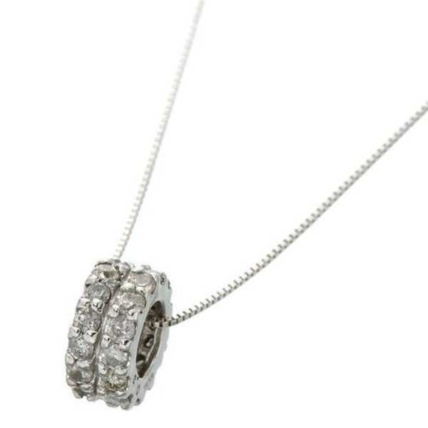ネックレス レディース K18WG 0.3ct ダイヤモンド エタニティ ペンダント ホワイトゴールド 18金 ダイヤ 華奢 シンプル 普段使い 記念日 誕生日 プレゼント