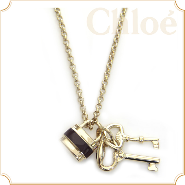 Chloe ネックレス クロエ 南京錠 パドロック 鍵モチーフ ゴールド 鍵 