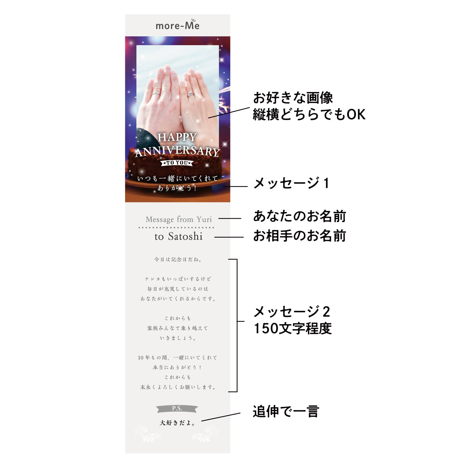 more me for message スマホをかざすと想いが溢れるデジタルメッセージ【スパークル】メッセージギフト  誕生日 記念日 プレゼント【送料無料】