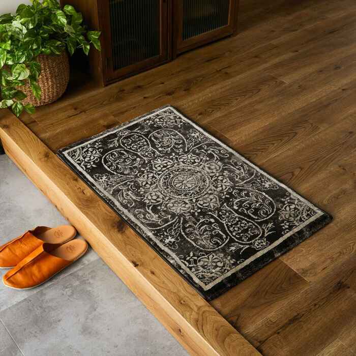 ラック 玄関 屋内 屋外 輸 入 ネカル アイボリー 約50×80cm 長方形 民族調 エスニック モダン シンプル オールシーズン 丈夫 50×80cm ノーア ブ 新生活