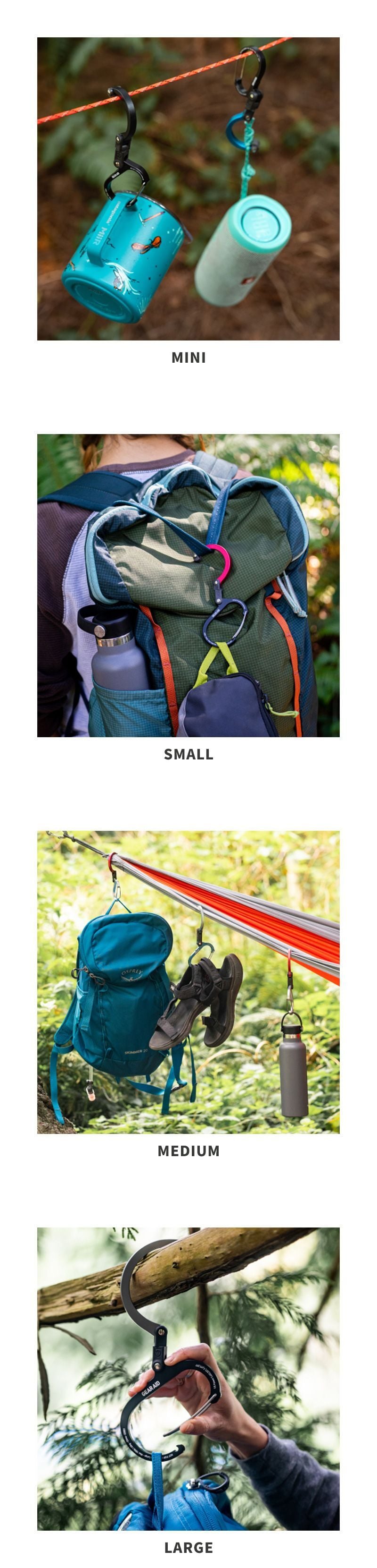 GEARAID ギアエイド ヒーロークリップ スモール HEROCLIP SMALL カラビナ フック バッグハンガー アウトドア 耐荷重22Kg 吊りフック S字フック 回転フック 回転 360度 キャンプ 登山 オフィス
