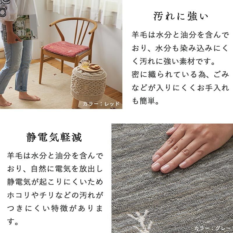 ラグ カーペット ギャベ ギャッベ ギャッペ マット 防炎 インド絨毯 ギャベマット 羊毛 ホワイト インドギャベ 絨毯 高級感 40×40cm 新生活