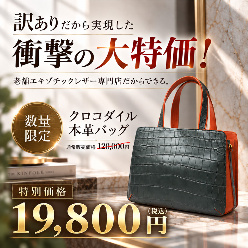 アウトレット クロコダイル バッグ レディース 本革 2way ハンドバッグ バイカラー ショルダーバッグ 訳あり ワニ革 牛革 レザー 肩掛け 斜めがけ ツートーン 小さめ 軽量 数量限定 通勤 お出かけ 上品 高級 大人 女性