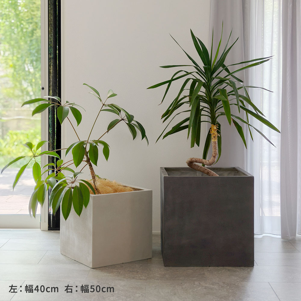 ガーデン エクステリア 「GRITTE」 グリッテ 石調FRPプランター 幅50 (角型) E001-CU500 植木鉢 プランター セメント コンクリート 軽量 大型 75L カバー 庭 インテリア 室内 店舗 おしゃれ 新生活