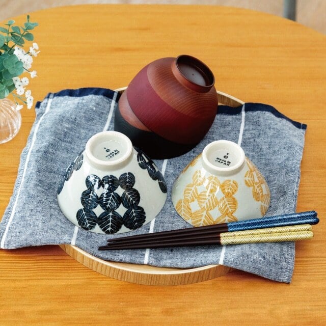 【公式】木ノ葉 夫婦膳 ギフト このは ギフトラッピング込み 日本製 波佐見焼 食器セット 夫婦茶碗 陶器 汁椀 夫婦箸 天然木 食洗機対応 電子レンジ対応 CDF etendue CDFエタンデュ ビスク