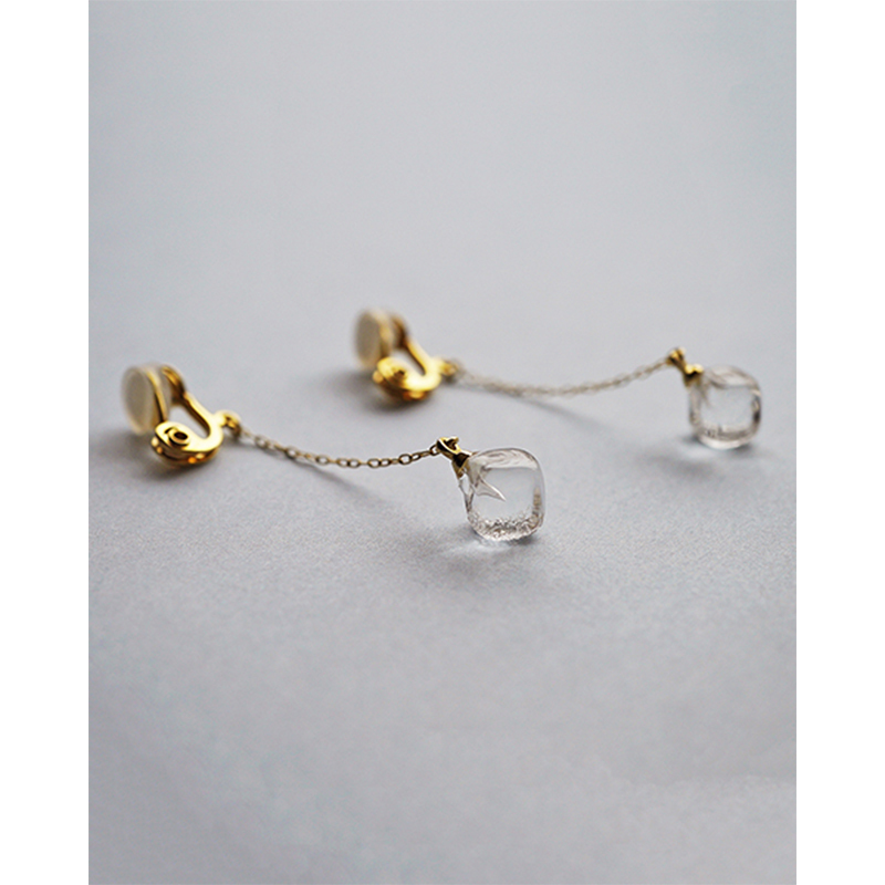正規販売【HARIO】ハリオ イヤリング メルティーキューブ HAA-MC-003E ガラス 耐熱ガラス 女性 レディース アクセサリー おしゃれ 上品 母の日 カジュアル フォーマル 誕生日 ジュエリー
