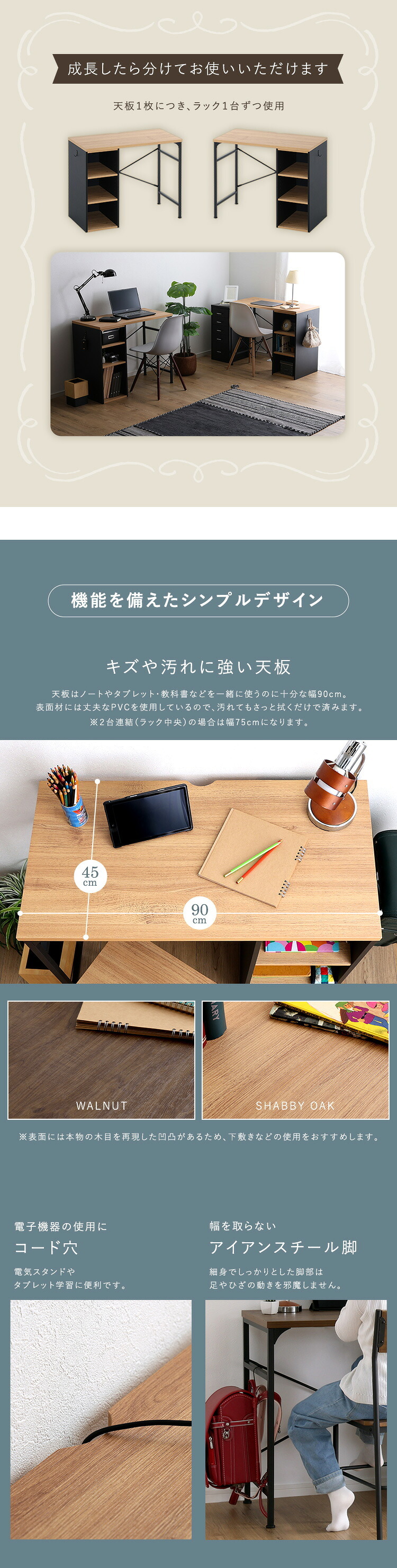 デスク チェア ヴィンテージツイン 90×90cm 新生活