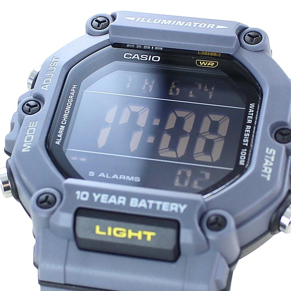 箱なし カシオ 腕時計 メンズ CASIO デジタル グレー ブラック 10年電池 100m防水 大きめ スポーツ アウトドア 海外モデル 逆輸入 ストップウォッチ タイマー アラーム LEDライト 誕生日 プレゼント ギフト 成人 卒業 入学