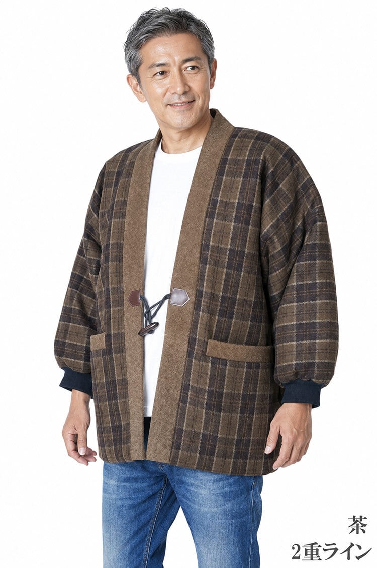 はんてん メンズ 日本製 裏ボア フリース リブ袖 冬用 アクリル100％ 71-7380 M/L セール どてら 保温 男性用 暖かい おしゃれ 半天 半纏 袢纏 男性用 ちゃんちゃんこ 丹前 おしゃれ 冬 あたたかい 部屋着 敬老の日 プレゼント ギフト 布団  還暦 40代 50代 60代 70代