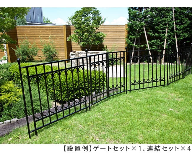 ガーデン エクステリア パークアベニューフェンス基本セット 送料無料 フェンス ゲート 扉 アイアン ガーデニング 枠 柵 仕切り 目隠し 境目 クラシカル アンティーク トレリス つる 薔薇 バラ 朝顔 園芸 ラティス