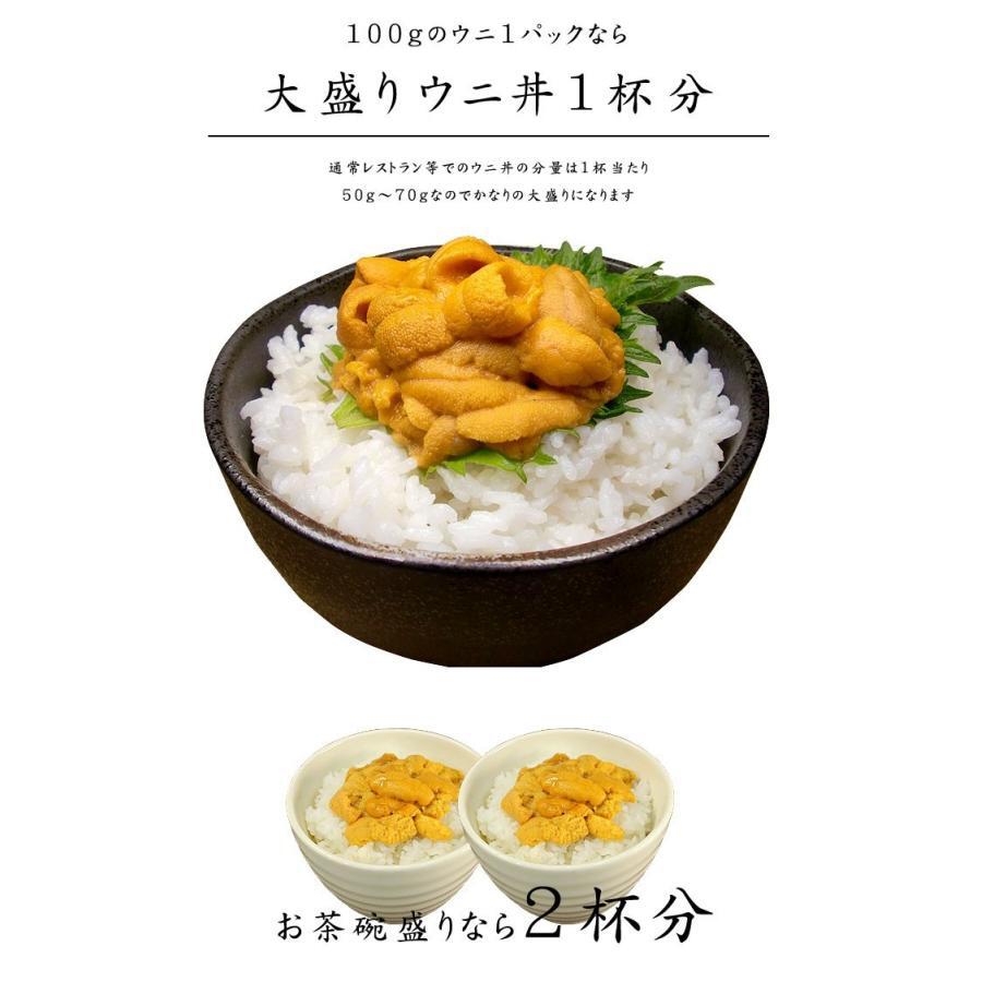 無添加 お刺身ウニ1kg(100g×10個) 送料無料 とろける食感がたまらない（刺身 海鮮丼 うに丼 手巻き寿司 おつまみ ギフト お歳暮 お年賀 贈り物 業務用 贈り物 プレゼント 御祝 内祝 ギフト）[[生ウニ100-10p]