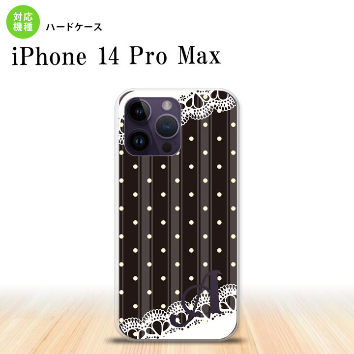 iPhone14 ProMax iPhone14 Pro Max スマホケース 背面ケース ハードケース ドット レース C 黒 +アルファベット 2022年 9月発売 nk-i14pm-1619i