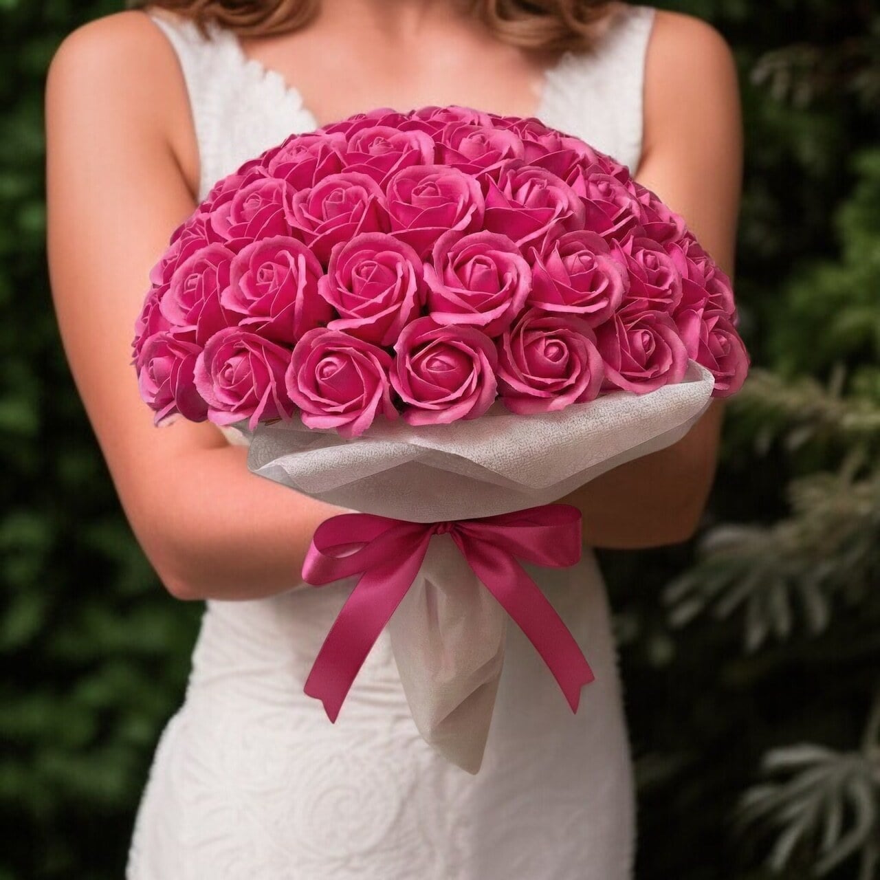 【ローズピンク】「サヴォンローズ」 花束 ブーケ バラの花束 薔薇の花束 花ギフト フラワーギフト フラワーボックス プロポーズ サプライズ ソープフラワー シャボンフラワー 石鹸フラワー 石鹸の花 石鹸のバラ 枯れない花 インテリア 母の日 父の日 敬老の日 クリスマス バレンタイン ホワイトデー 誕生日 入学 卒業 就職 結婚祝い 結婚記念日 退職祝い 記念日 