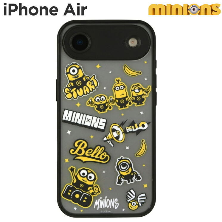ミニオン iPhoneAir ケース クリア 半透明 ミニオンズ ボブ ティム キャラクター グッズ スマホ カバー エアクッション ハイブリッド 耐衝撃 iPhone 2025 6.6inch １眼 アイホン アイフォン マットクリア MINI-529A