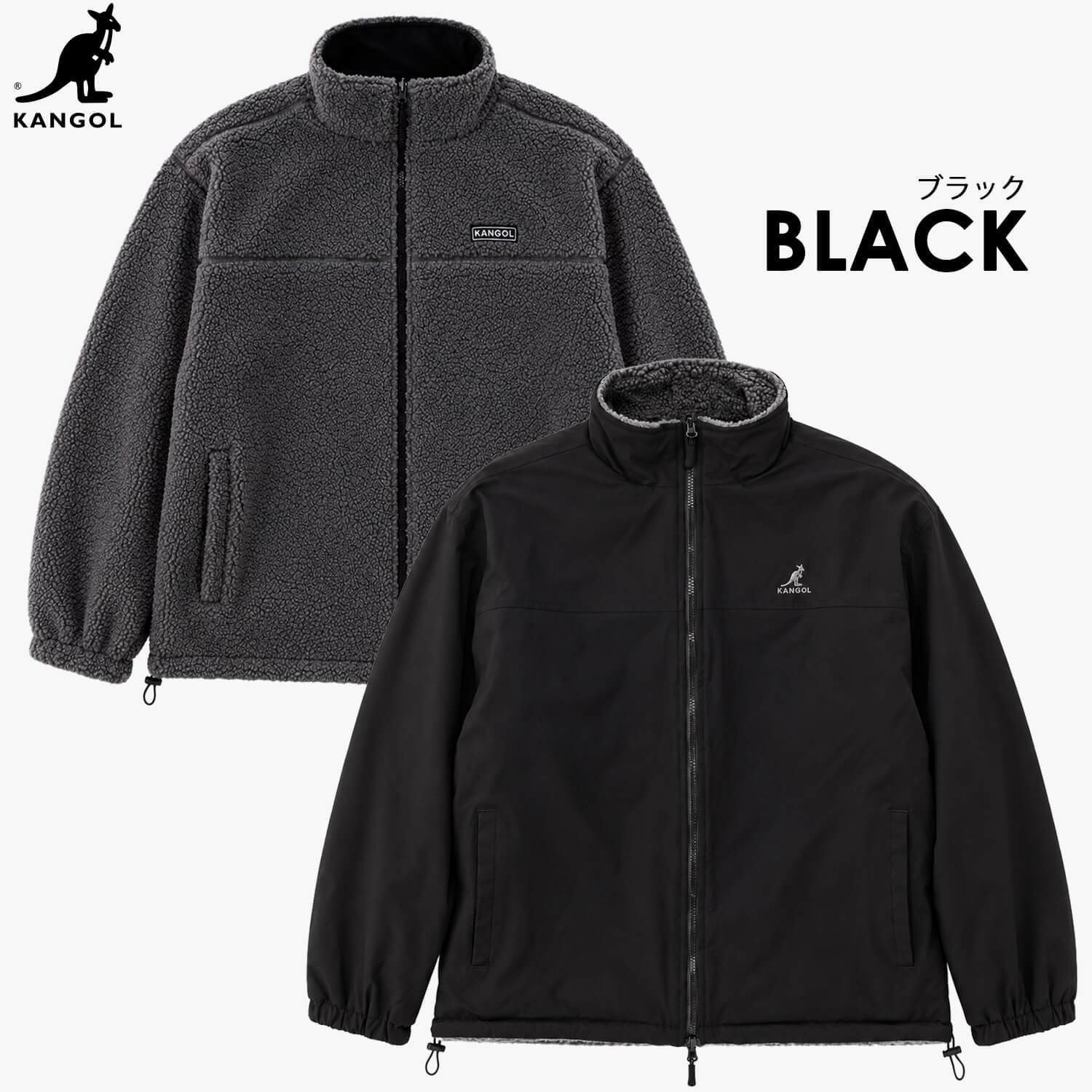  KANGOL カンゴール ブルゾン ジャケット リバーシブル レディース メンズ ボア ハイネック ダブルジップ 防寒 ブランド ロゴ ゆったり おしゃれ ストリート カジュアル アウター 高校生 秋 冬 M L LL 2026FW Karlas 別注