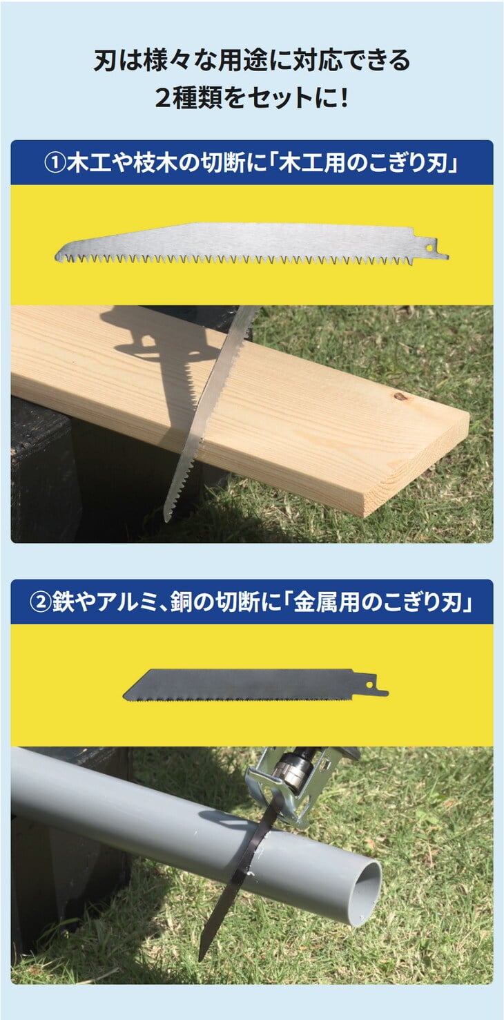 充電式コードレス電動ノコギリ6点セット 防刃手袋付き