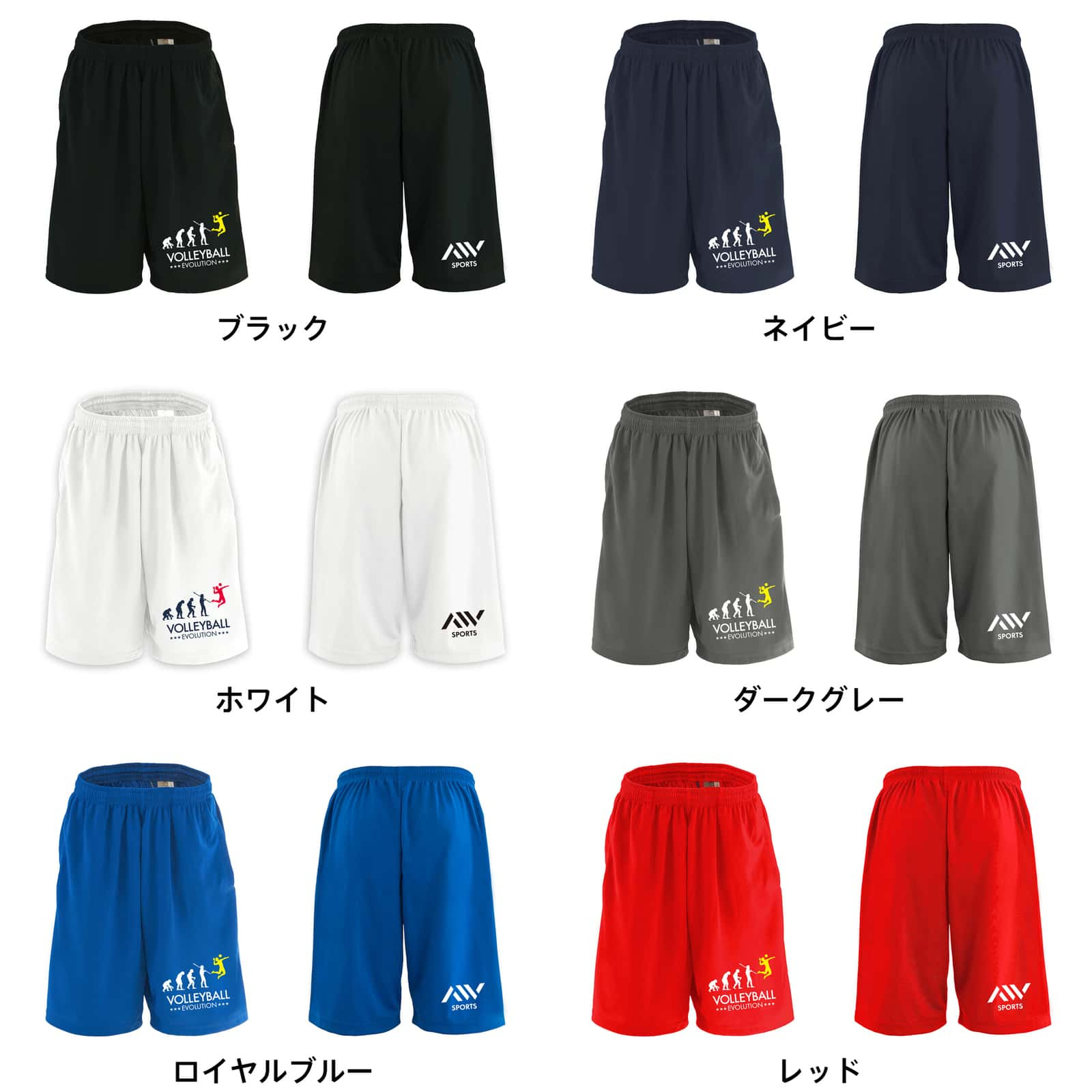 バレーボール ハーフパンツ ドライ メンズ ウェア レディース ジュニア 練習着 短パン 速乾 スポーツ 名入れ おしゃれ 半スボン 文字入れ無料 「バレーボールエボリューション」 アートワークスコウベ 【送料無料】