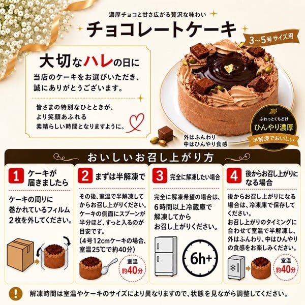 NEW チョコレートケーキ 4号 半解凍でとろける(室温で半解凍していただくと、外はふんわり、中はひんやりとした食感をお楽しみいただけます)濃厚クーベルチュールチョコ バースデーケーキ お誕生日ケーキ #ふわひん純生ショコラ