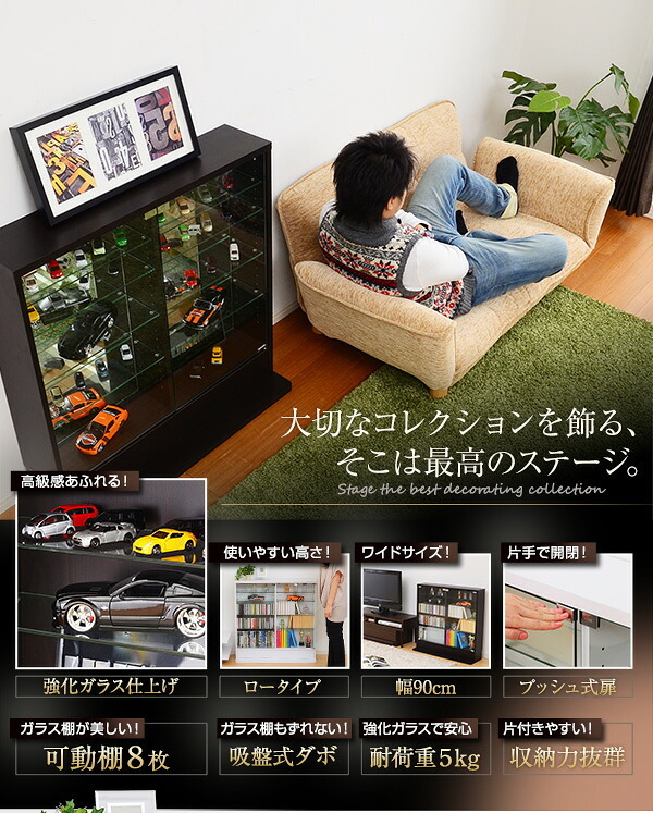 収納家具 ラック コレクション -Luke-ルーク 専用ミラー2枚セット ロータイプ用/深型・浅型共通