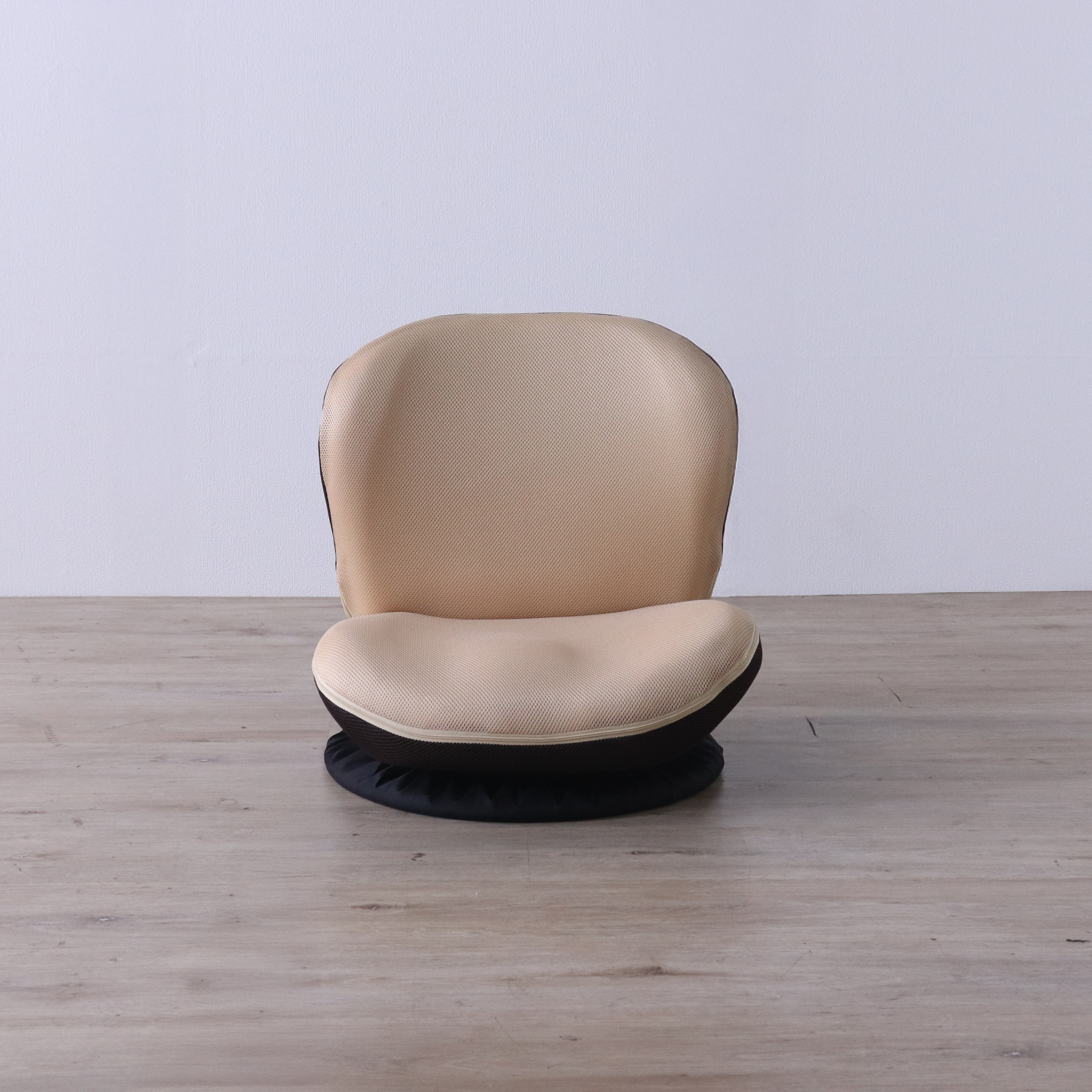 高座椅子 カム 回転式 リクライニング 完成品 360度回転 ブラック・ベージュ W52×D58~92×H52cm座面高15cm 座椅子 リクライニングチェア パーソナルチェア 肘付き ブラック ベージュ おしゃれ