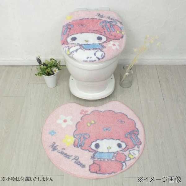 トイレマット フタカバー 2点セット マイメロディ マイスウィートピアノ 洗浄暖房用 サンリオ キャラクター グッズ トイレタリー トイレファブリック おしゃれ かわいい 新生活 ギフト サンリオ正規ライセンス品